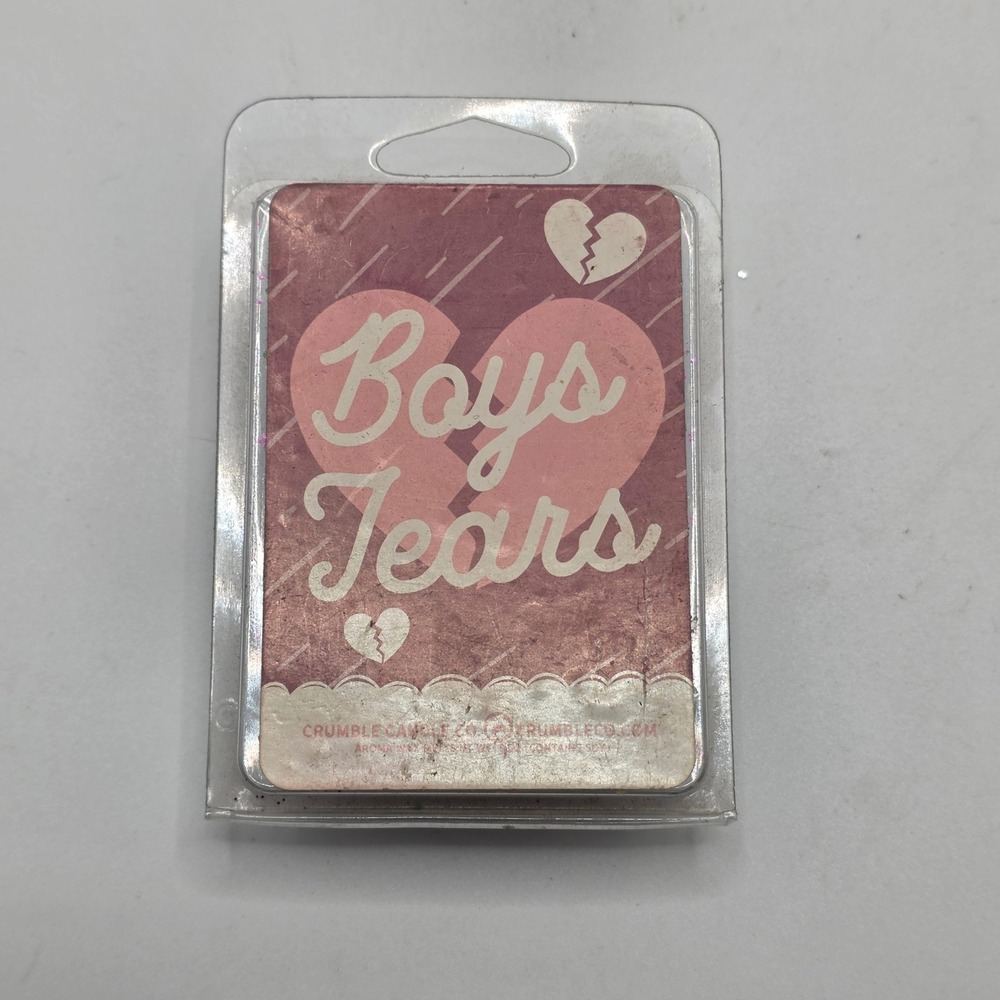 Crumble Candle Co Boys Tears Aroma Wax Melts 3oz Soy Glitter Blue‎ Clamshell